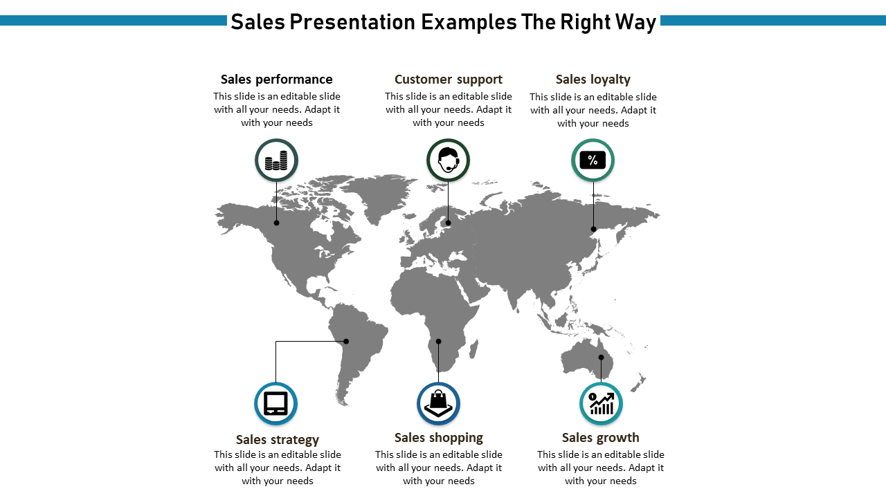 Simple creative Sales Presentation Examples With Map